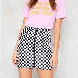A night on the tiles checkerboard skirt